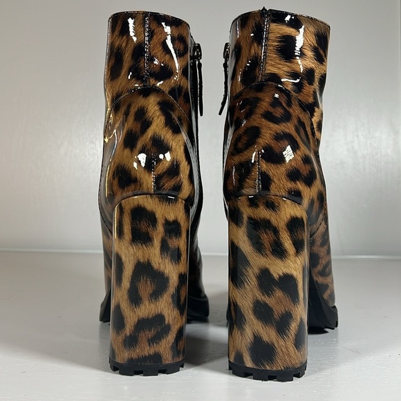 Schutz Nandy Patent Leopard Lug SolePlatform Booties Size 10B - Picture 7 of 7